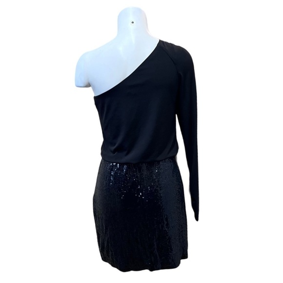 Laundry by Shelli Segal One Shoulder Sequin Dress Size 4 - Picture 3 of 11